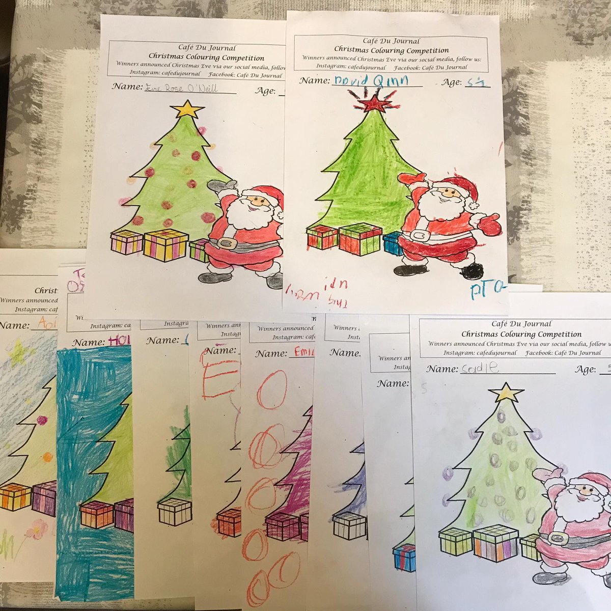 Some great entries to our colouring competition!  So keep your eyes peeled as we'll be announcing the winner on Christmas Eve. 👀 🎄