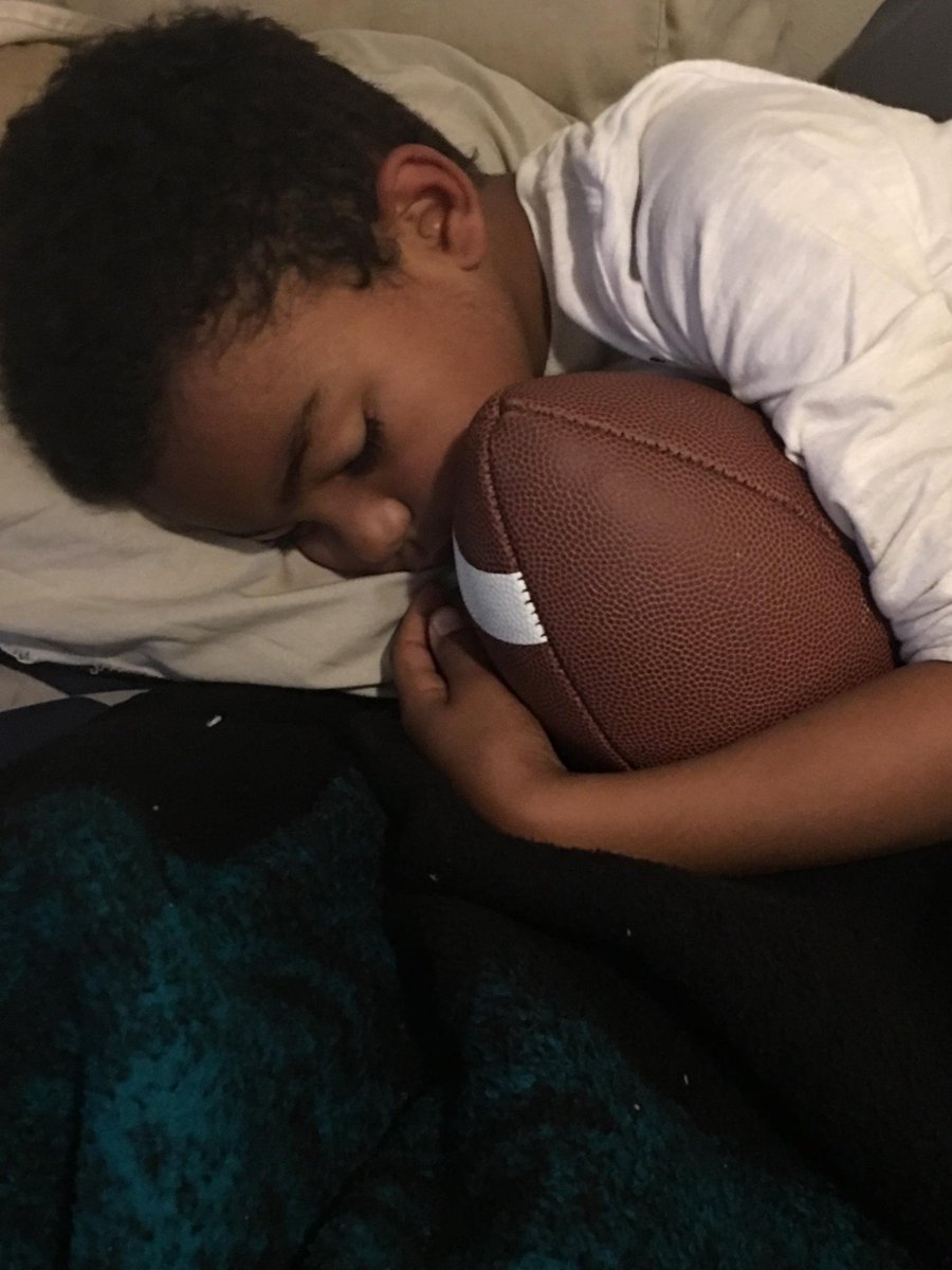 coachfred1's tweet photo. Most kids sleep with a Teddy bear...
My boy sleeps with his football!!
Lol...this guy loves football..
He goes to practice with me everyday..
@CoachJChristian your next DB recruit...
#futureCB/WR https://t.co/mJAlipIatv