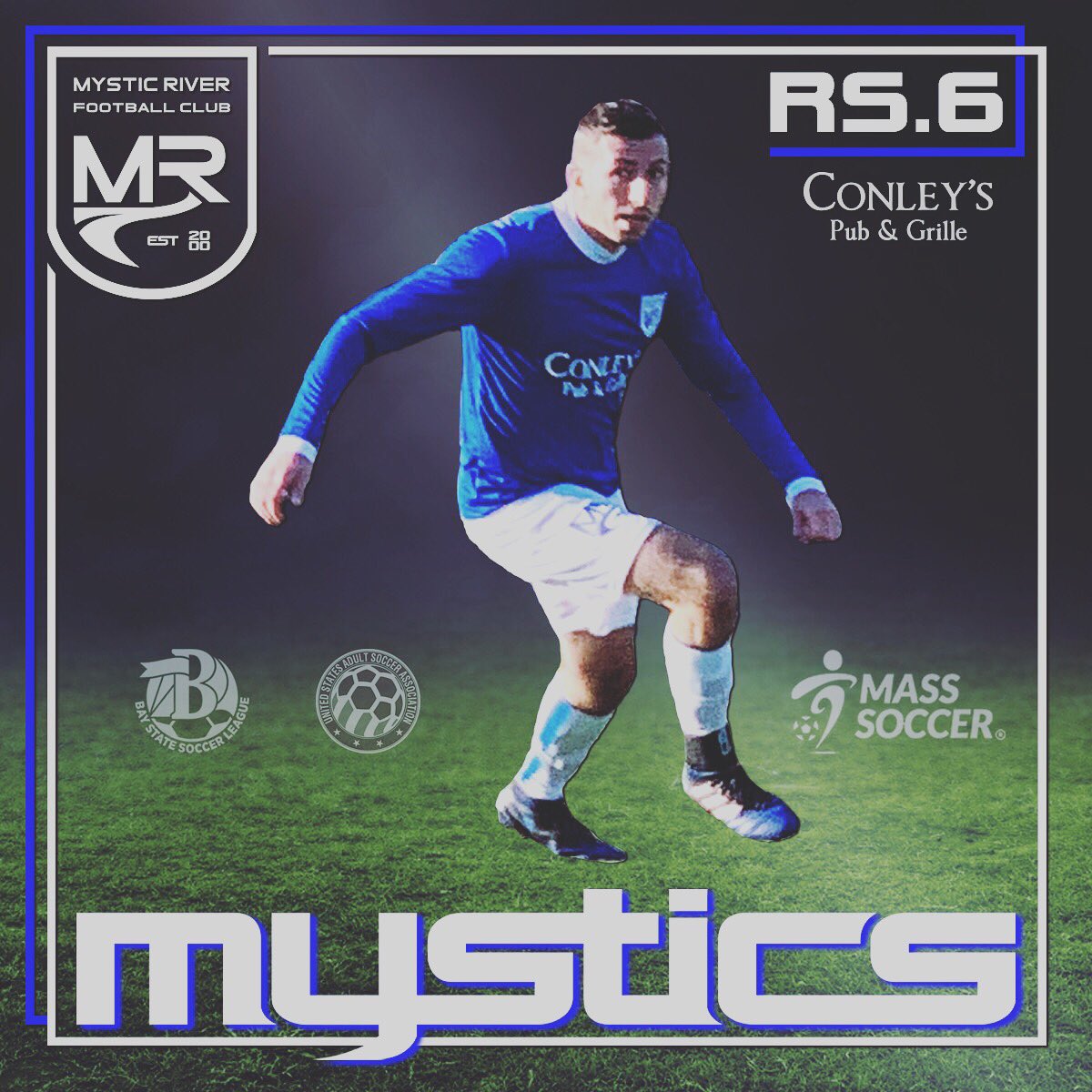 MysticRiverFC's tweet photo. First of a new concept template player card coming in 2019! Here’s the first one of the gaffer himself! @rsabouri #WeGoAgain #UpTheMystics https://t.co/hLxpS7veNx