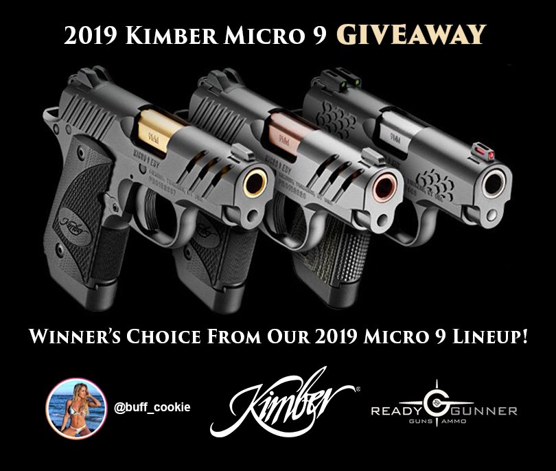 kimberamerica's tweet photo. It's giveaway time! Enter now for your chance to win YOUR CHOICE of pistols from our 2019 Micro 9 Lineup. https://t.co/WD4Uim2LdW

Micro 9 ESV (Black)
Micro 9 ESV (Gray)
Micro 9 KHX

Winner will be randomly selected January 1, 2019. Start the new year right! #kimbermicro9 https://t.co/h6SCosEt1h