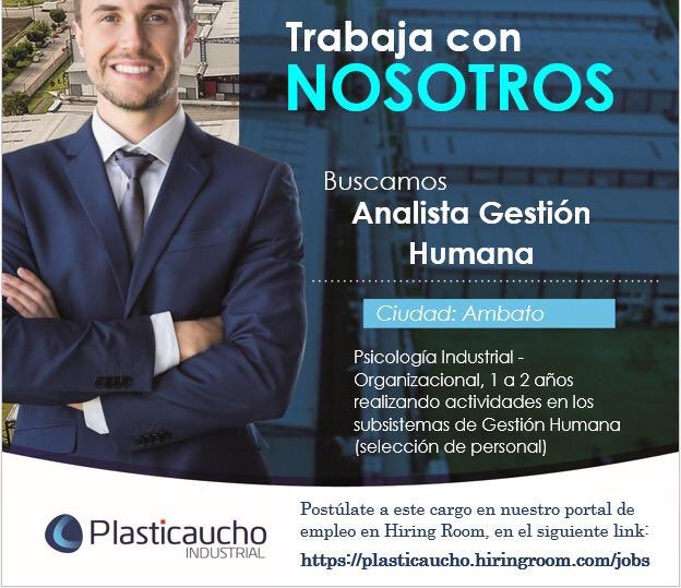 PlasticauchoInd's tweet photo. #ambato #tungurahua #empleo #plasticaucho #rrhh https://t.co/FbI9bXD6l3