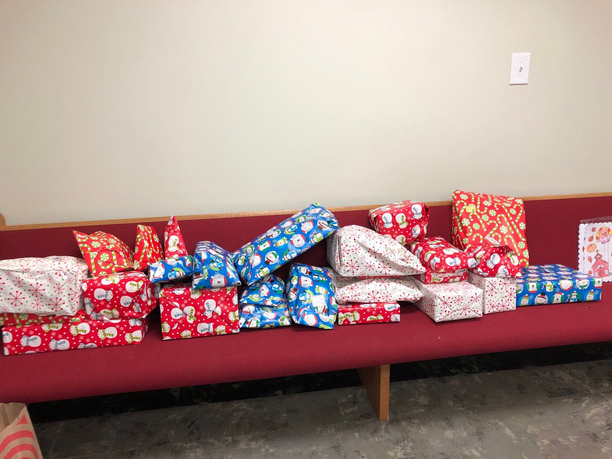 MrsPlachy's tweet photo. Thanks ⁦@NatickChurchOC⁩  for sponsoring 2 children #studentsanta . Children ministry did a great job wrapping https://t.co/0kxMYa4U0D