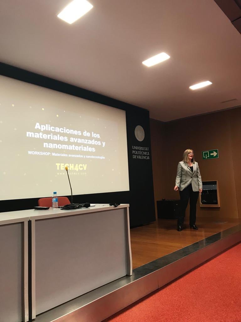 aimplas's tweet image. Nuestra compañera Raquel Llorens ha participado hoy en #tech4cv con una ponencia sobre aplicaciones de los materiales avanzados y nanomateriales