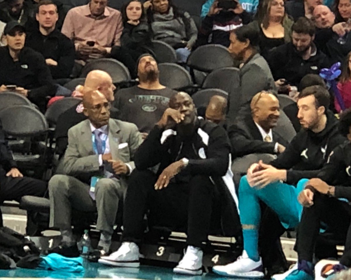 Prosurity's tweet image. Even Michael Jordan, the "GOAT", arrived to watch the game! #Hornets #prosurity