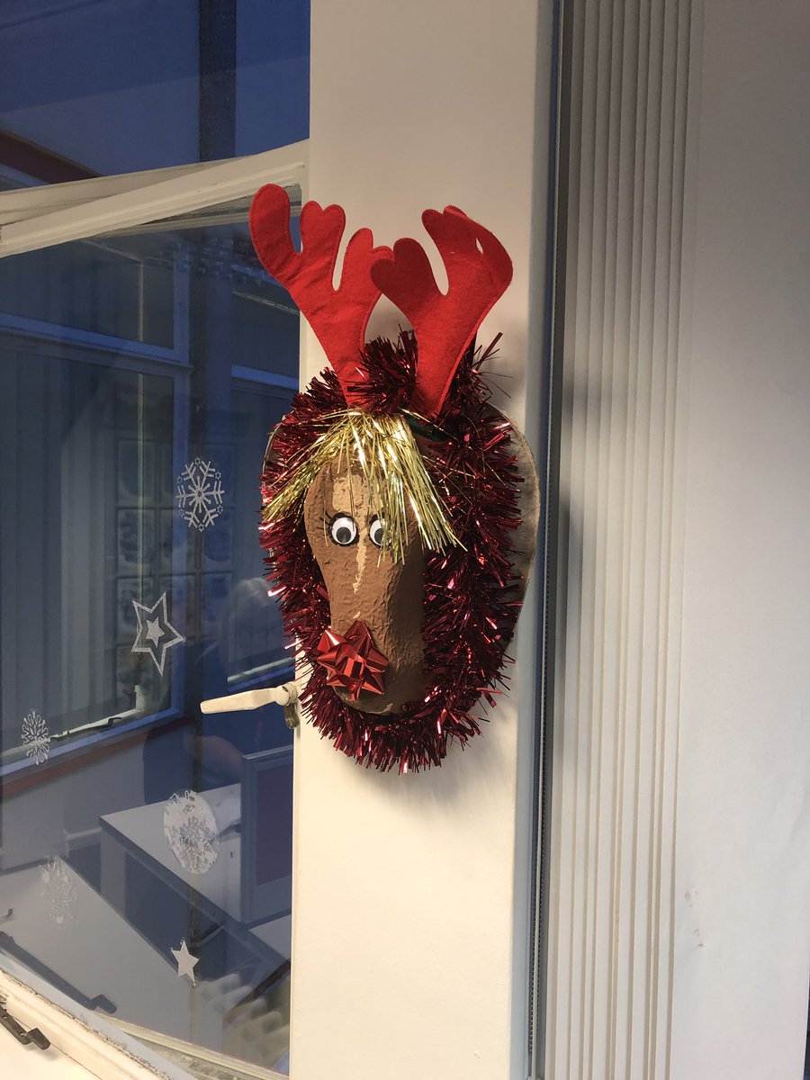 Christmas decorations at Fletchers. Loving the bedpan reindeer. Happy #PremeXmas