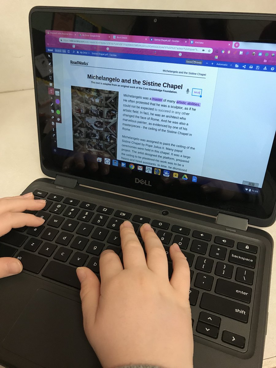 Using the application KAMI to help us take notes as we read.