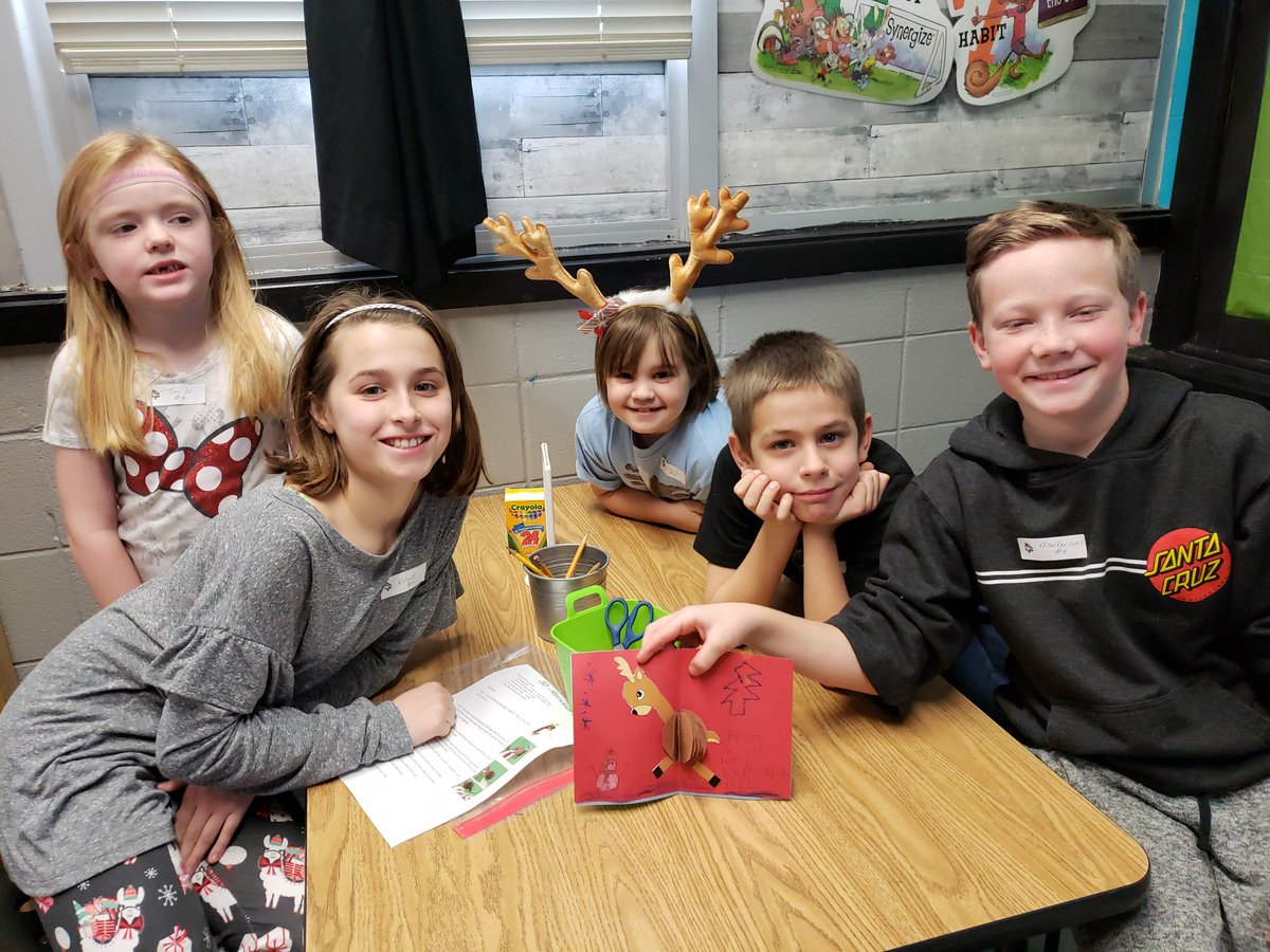 MrJGugel's tweet photo. Success! Love my calling! We synergized together and created cards for our community! Thank you for allowing my crazy dream to come to life! K-4 mixed groups schoolwide! #wearewillard #whywillard #STEAM #ChristmasCard @AmandaHambey @wn_tigers https://t.co/U21xBoof6K
