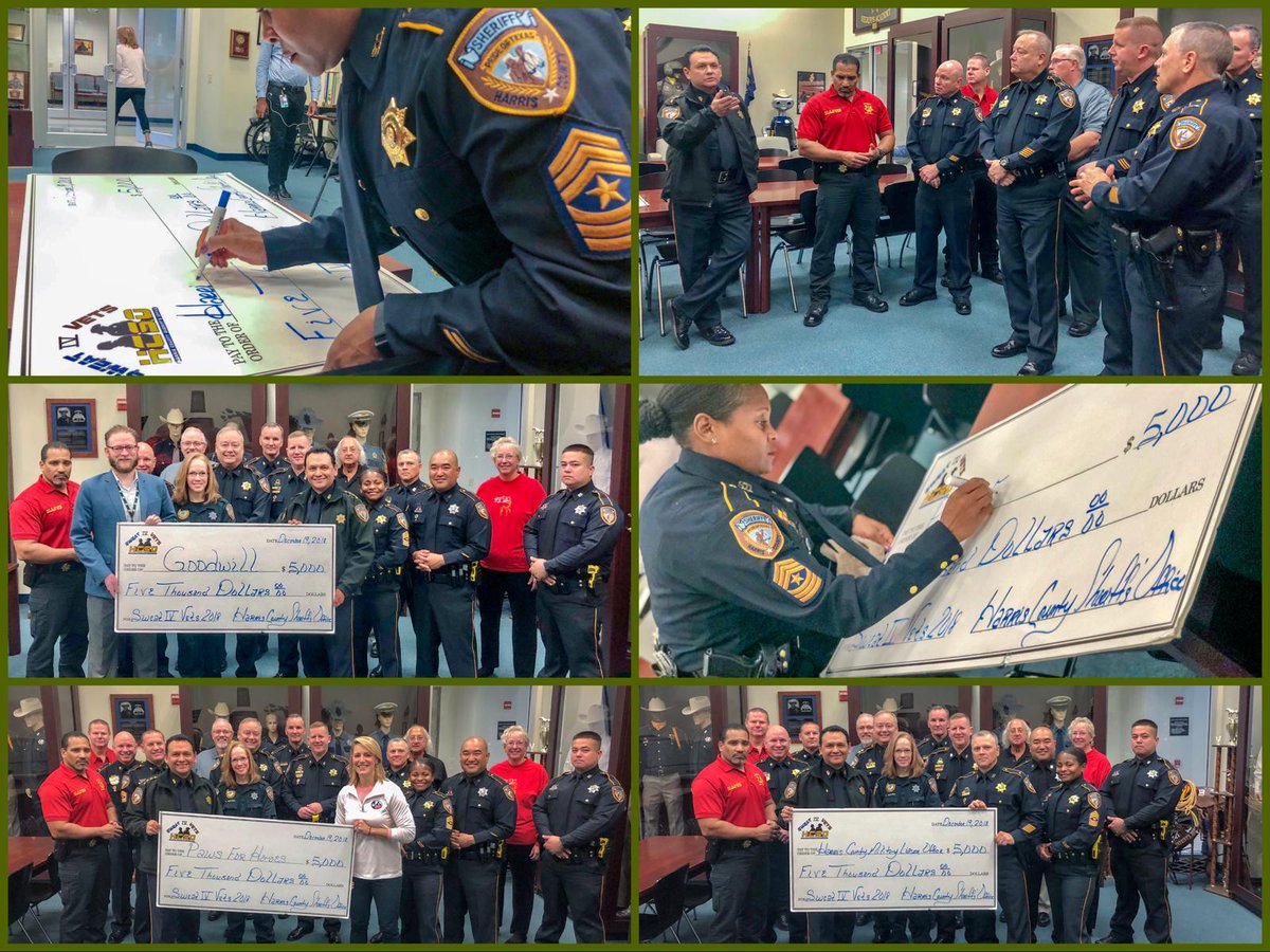 HCSOTexas's tweet photo. #SweatforVets is a fundraising event designed to raise money for veteranโs organizations. This year we are donating $15,000; $5,000 for Paws and Heroes, $5,000 to @GoodwillIntl and $5,000 to the #HCSO Military Liaison Office. ๐๐ผโค๏ธ๐
๐๐ป#5K #HouNews #lesm https://t.co/uVqaHkDIfh