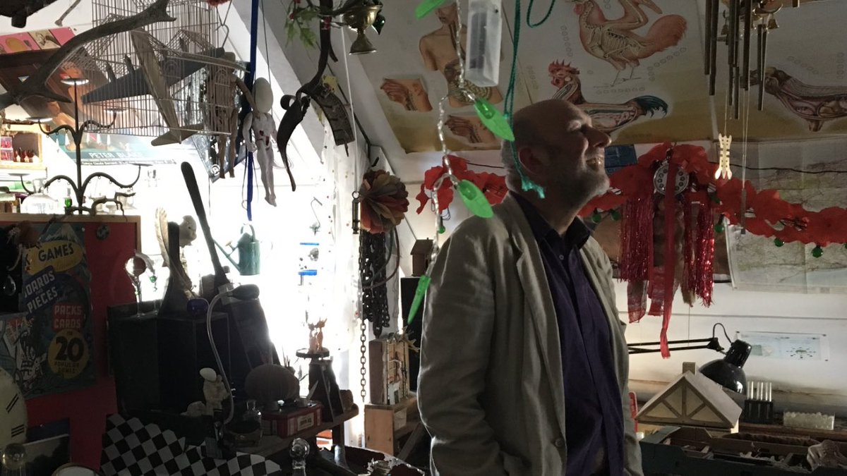 michaelsheen's tweet photo. Over the years my friend Bill Mitchell created a magical attic of curiosities. I’ll never forget being shown round it by him not long before he died. Chris Morris made a film about it. https://t.co/7Z9aMqJxTN #ADifferentPlace https://t.co/dkhxzrwicY
