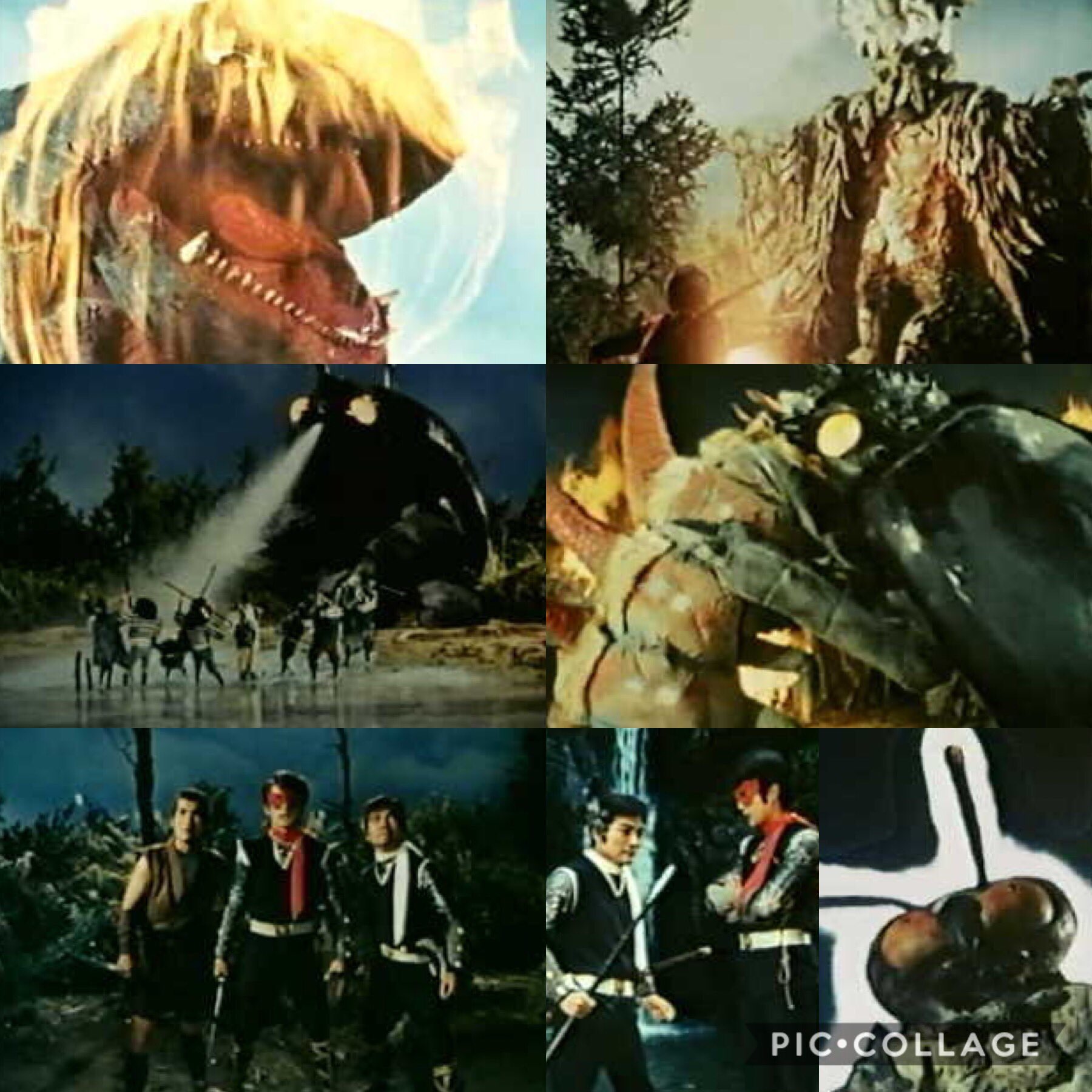 S Murakami Na Twitterze 仮面の忍者 赤影 第38話 怪忍獣勢揃い 昭和42年 1967年 12月日 放映 六大怪獣 ガンダ ガバリ アゴン ドグマ ガッポ ジャコー 登場 脚本 伊上勝 監督 古市真也 第3部根来篇 第27 39話 鬼堂は信長と青影を捕らえる 決戦が