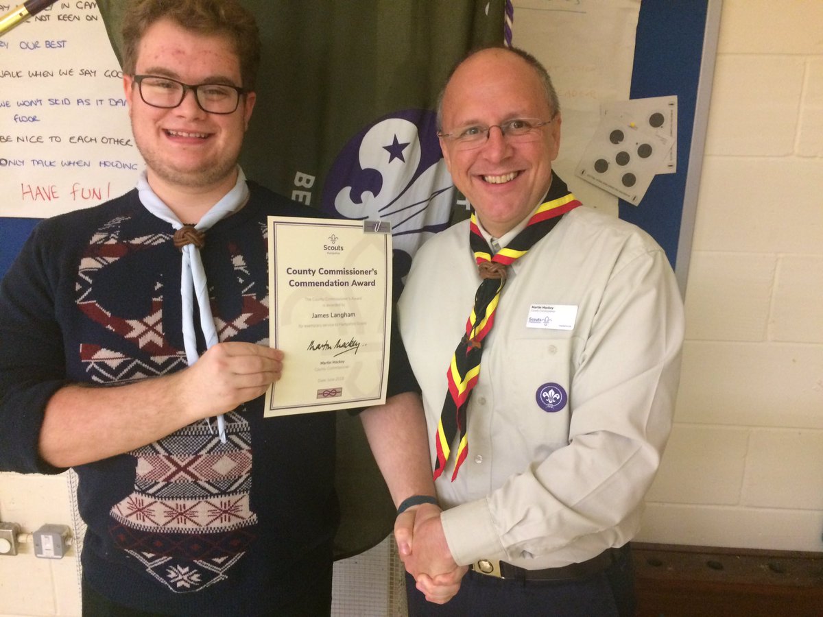 James Langham receives County Commissioners Commendation from Martin Mackey. <a href="/HampshireScouts/">Hampshire Scouts</a> <a href="/UKScouting/">UKScouting</a> <a href="/CCHantsScouts/">Paul Bell</a>