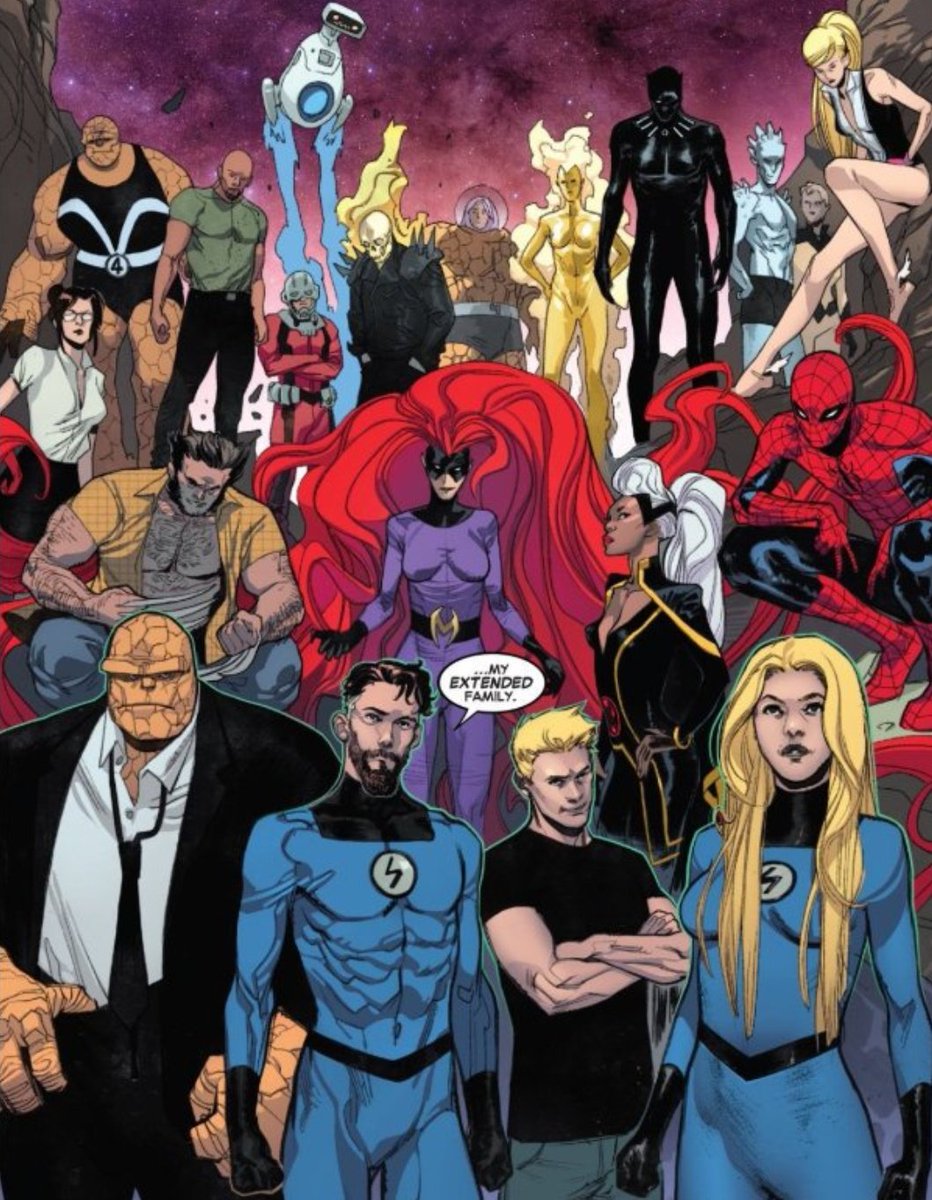 comics_unmasked's tweet photo. A moment that made us cry all the happy tears. 

We finally got our family back. 

- Fantastic Four #2 from @DanSlott and @sara_pichelli 

#FavComicMomentsof2018

#ItsAboutDamnTime https://t.co/Fxap8222DT