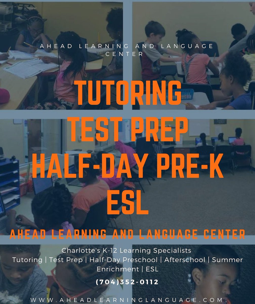 AheadLearnCLT's tweet image. Serving Charlotte and all surrounding Learning communities! #Charlotte #Learning #Tutoring #Enrichment #Preschool #Afterschool