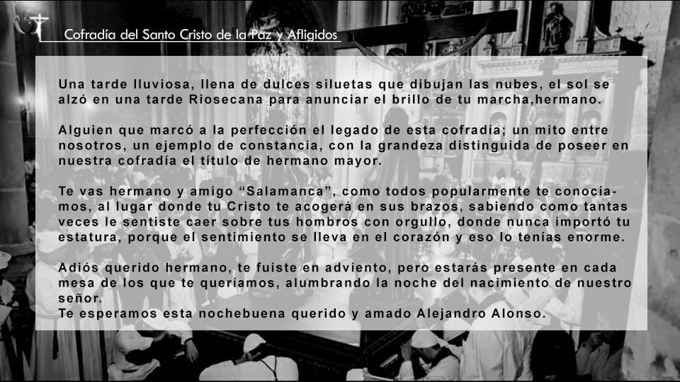 cristodelapaz's tweet photo. Lamentamos comunicar el fallecimiento del Hermano Alejandro Alonso Martínez. D.E.P. https://t.co/2DXVjUt8qW