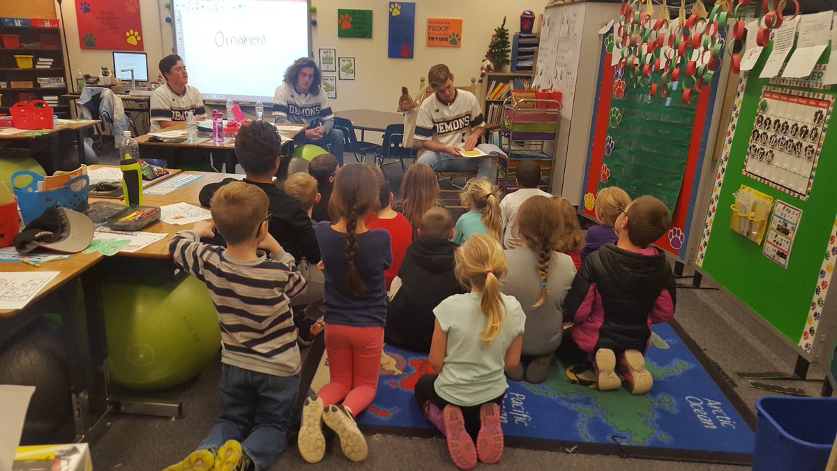 KathyMeadows7's tweet photo. The CHS Baseball team read to the Pups at CPS today. @chs_demonball @CHSBlueDemons https://t.co/q7Yc6iMtiB