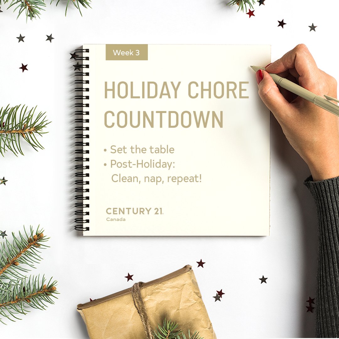 johnprocenko's tweet photo. Its only crunch time if you haven’t been following our Holiday Chore Countdown. This week all you need to do is set the table and finally enjoy some of your Christmas baking, right? 
https://t.co/lz2MBbeU2W https://t.co/i5Kmk2cREz