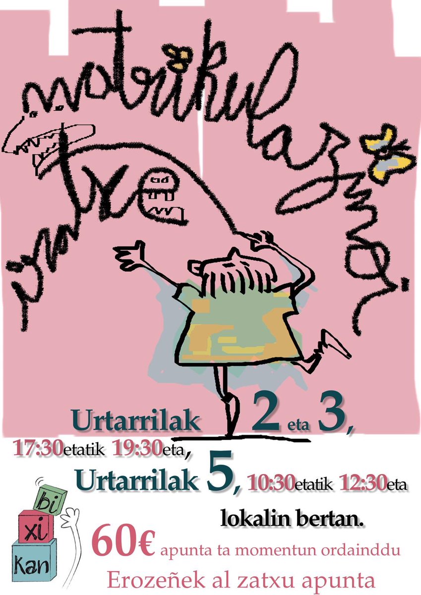 bixibixikan's tweet photo. 2019 urteako matrikulaziñoi zabalik!!! Anima geuaz bixikan etxea https://t.co/qcIsGOYZ3c