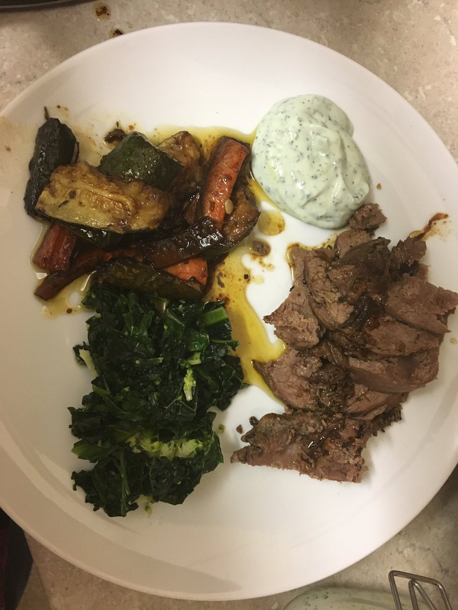 farmervick's tweet photo. My roasted highland venison with vegetables and mint yogurt! All one needs this time of year!!! 😋😋 #venison #roastedvenison #meat #Rusticcooking #homecooking https://t.co/lY8x02UCo3