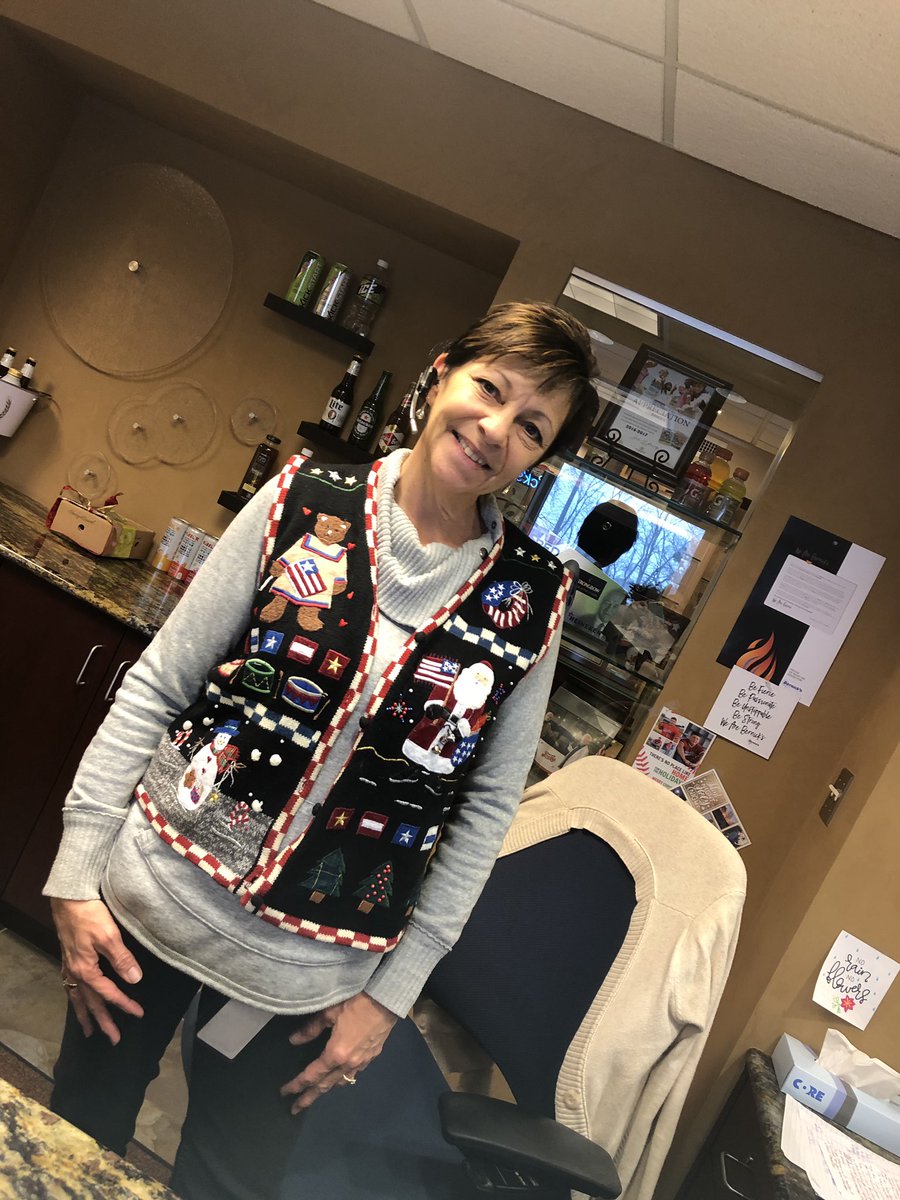 bernicks1916's tweet photo. Happy Holidays!   Our Annual potluck and ugly sweater contest happening today complete with a special visit from Bernick Family members!   #holidayfun https://t.co/8bbZQzOspQ