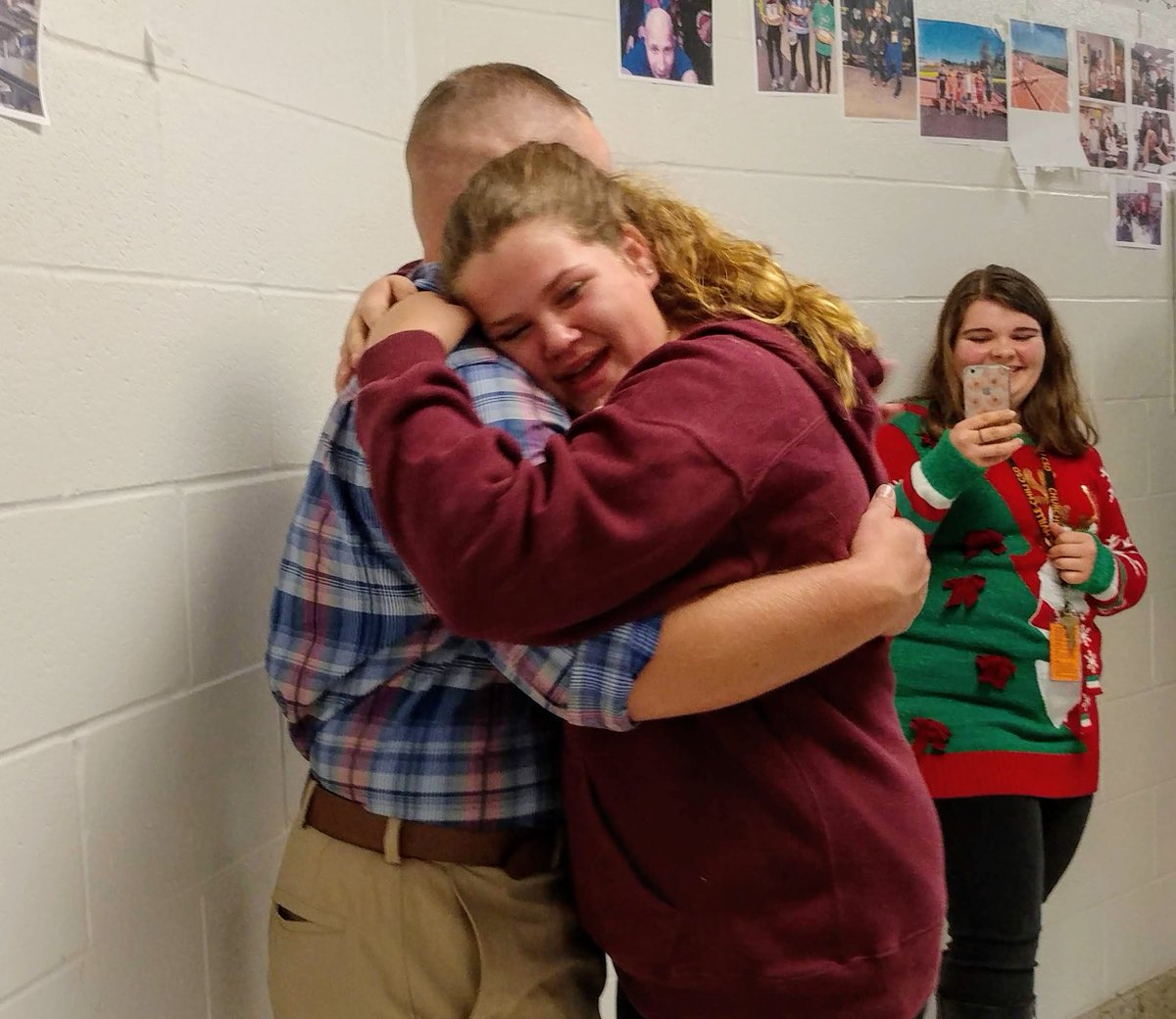 Our <a href="/CCCSD_MS/">Churchville-Chili Middle School</a> staff helped facilitate this surprise for 8th-grader Emma. Her brother and sister - both in the Navy - were able to come home for the #holidays! As you can see, Emma was a bit surprised! #ThankYouForYourService