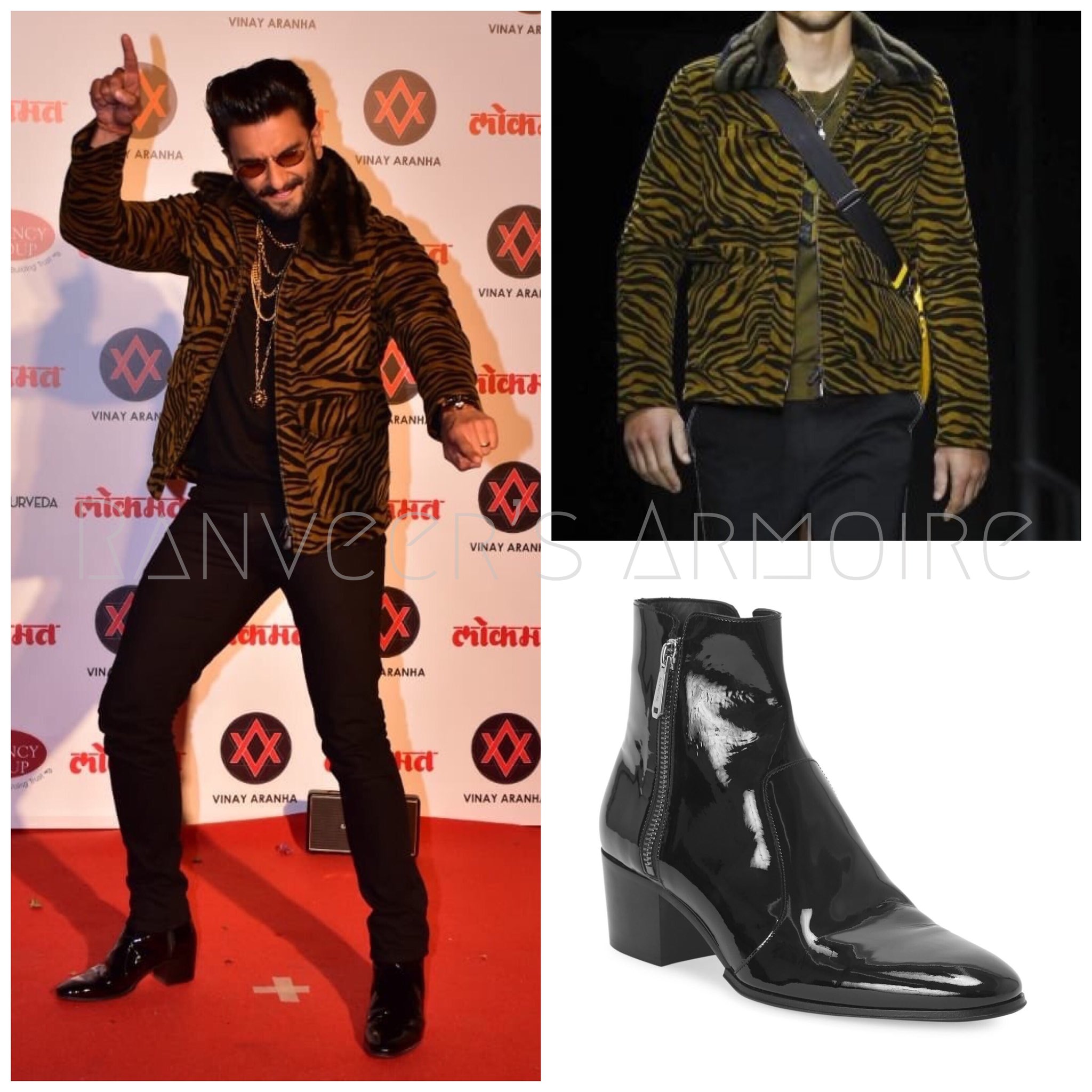 Ranveer Singh ( @ranveersingh ) in all Louis Vuitton donned a statement LV  jacket ( @louisvuitton ) at the 2022 NBA All-Star red carpet…