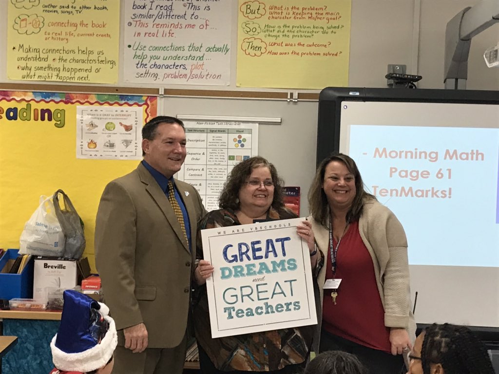 KSWeisenbeck's tweet image. Great dreams need great teachers and #WoodstockES is blessed with the beat! Mrs. Nute and @Marcu8Marcus were celebrated today for being so awesome!!🎉❤️ @WESWOODCHUX @BeachSupe #VBAMAZING
