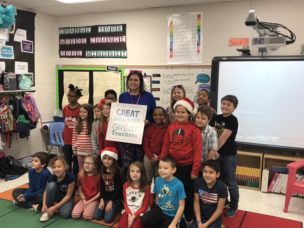 KSWeisenbeck's tweet image. Great dreams need great teachers and #WoodstockES is blessed with the beat! Mrs. Nute and @Marcu8Marcus were celebrated today for being so awesome!!🎉❤️ @WESWOODCHUX @BeachSupe #VBAMAZING