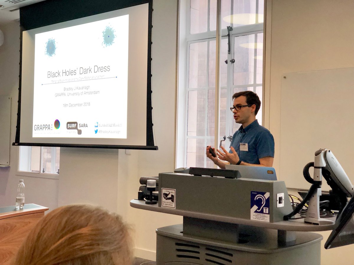 gfbertone's tweet photo. Terrific talk by ⁦@GRAPPAInstitute⁩ postdoc @BradleyKavanagh⁩ at #slap2018 on “black holes’ dark dress” https://t.co/y2g1A1Ntyg https://t.co/CkwnsGcolY
