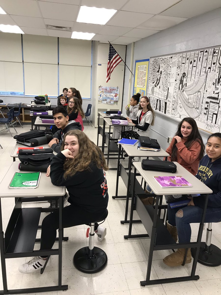 MrGallagherEMS's tweet photo. Students in Mr. DiPietro’s Social Studies class test driving their new flexible seating choices. @EisenhowerMS @socialstudierox @mitchellsensei #AtTheRox https://t.co/nydTnYXLrt
