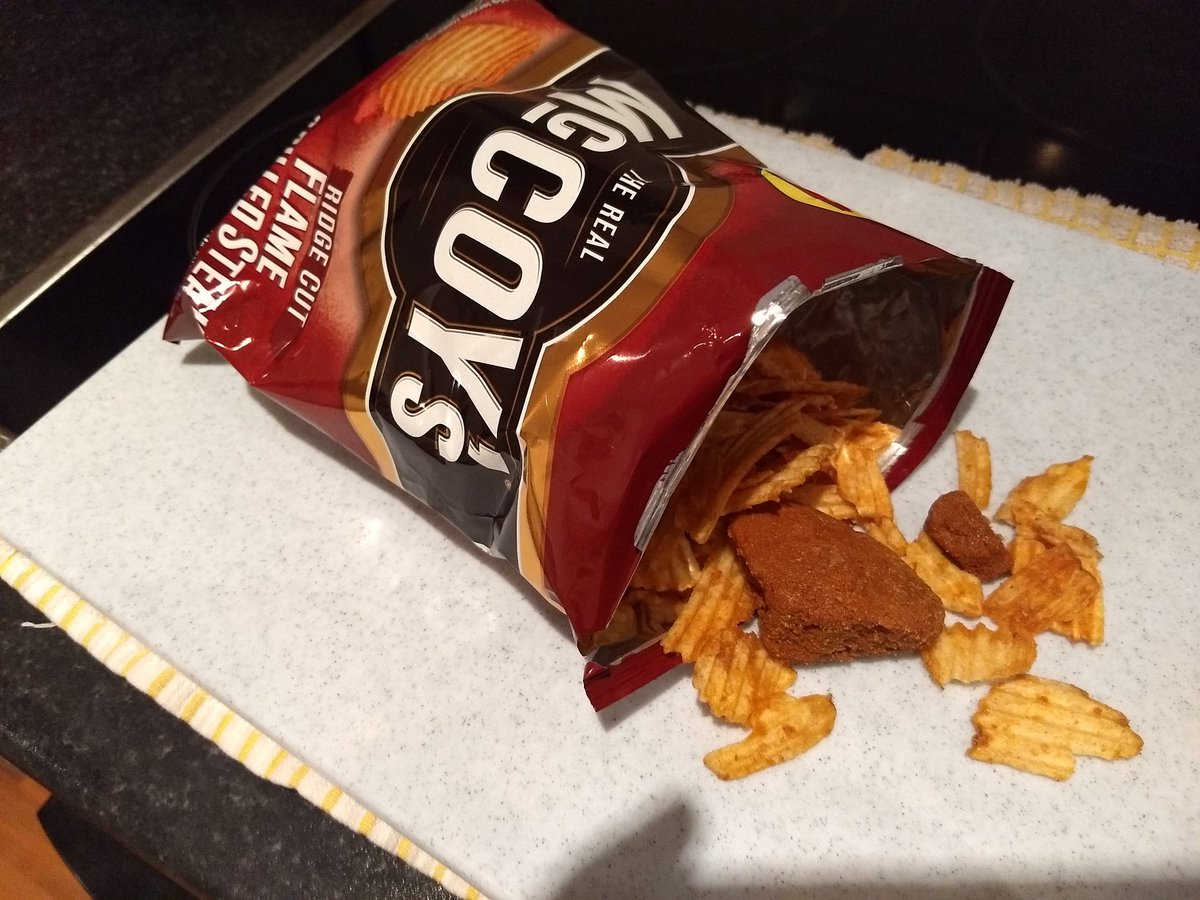 Matt_Lakey's tweet photo. @McCoys I'm assuming when you say flavour has hijacked McCoy's you mean your literally putting in blocks of flavouring! I hope that's what was in my pack! Disgusting! https://t.co/s8CQAB4QnL