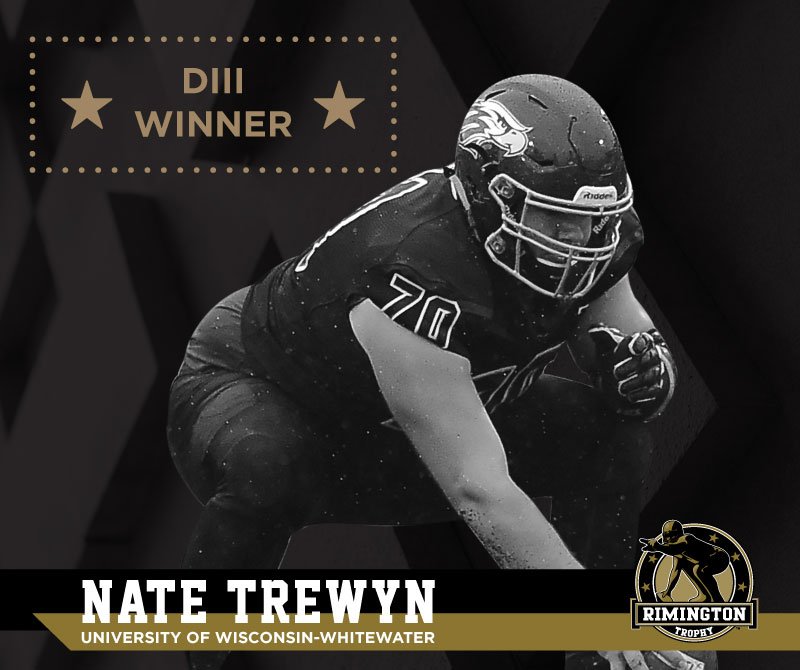 Congratulations to <a href="/WarhawkFootball/">Warhawk Football</a> center Nate Trewyn, the 2018 winner of the DIII Rimington Award! This season, the Warhawks center led an offensive line that cleared the way for nearly 250 rushing yards per game.