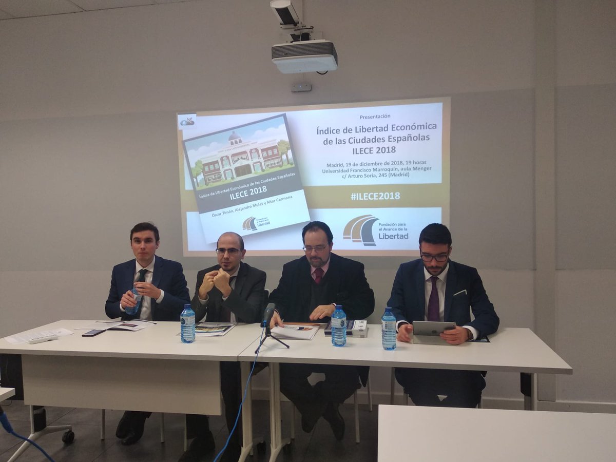 afliberia's tweet photo. "Más que un índice de libertad económica de las ciudades españolas, lo llamaría crónica de un despilfarro anunciado" #ILECE2018 @AdvanceLib https://t.co/3CHUPwpJ1l