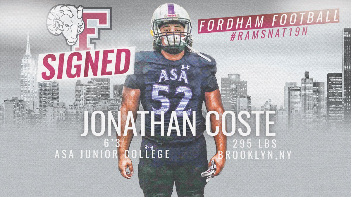 FORDHAMFOOTBALL's tweet photo. Welcome to the newest members of @CoachVFordham DLine!! #gamechangers #DL #NSD19 #RAMSNAT19N https://t.co/oYJ3LpySF0