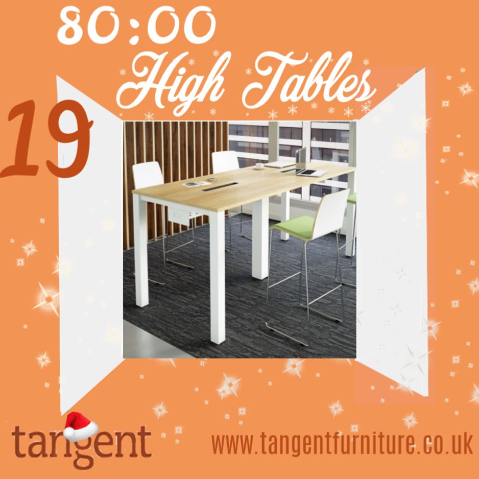 Day 19 of our #Christmas Countdown is 80:80 high table 🎄
A standing high table designed for social spaces providing agile working solutions, incorporating cable management 
Visit tangentfurniture.co.uk for more OR call 0800 389 3112