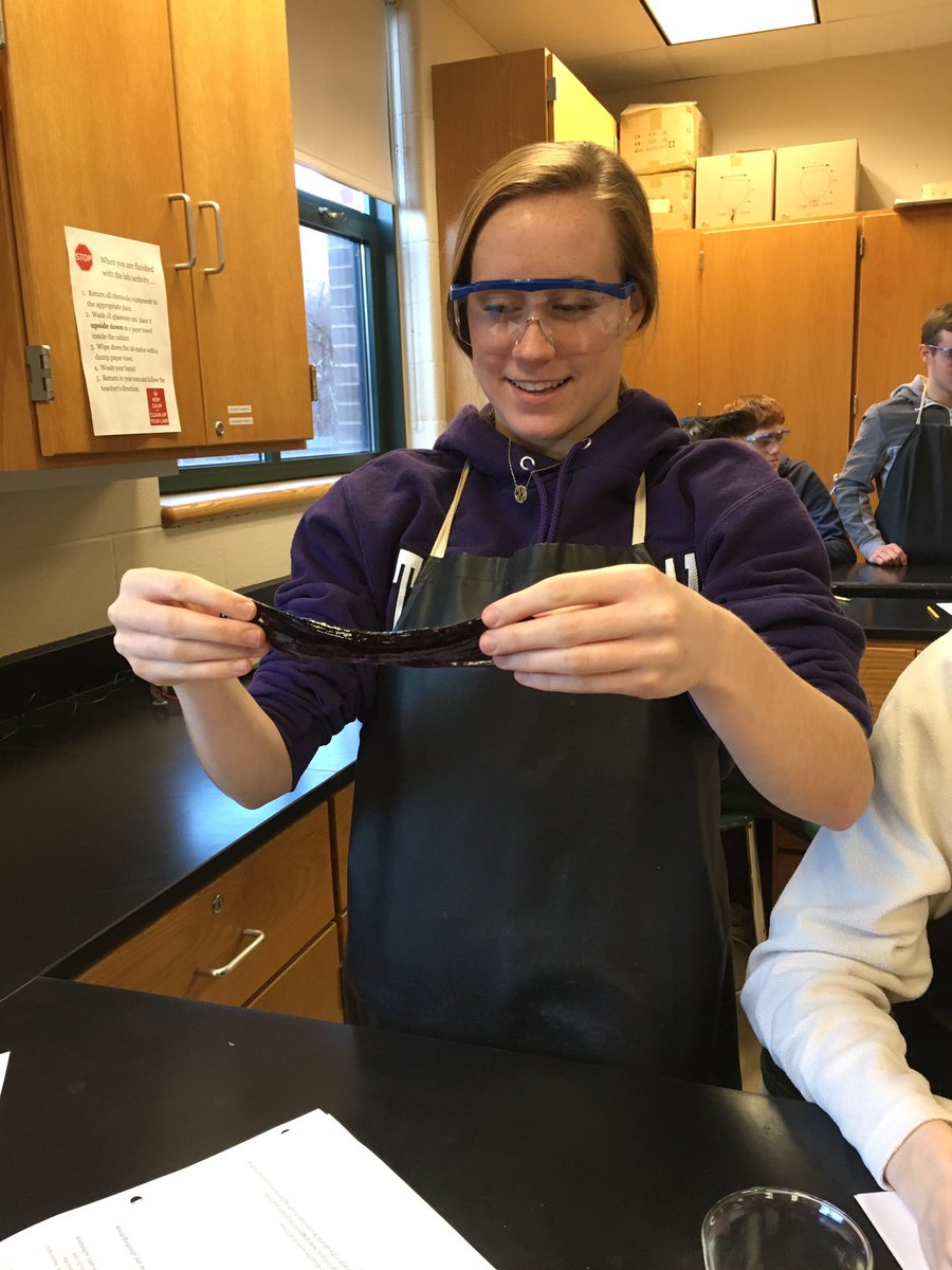 smithchem's tweet photo. Chemistry students @HopkintonHS learning about polymers and cross- linking!  #materialsscience. @Hopkinton_PS https://t.co/wWfG22PlPu