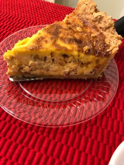 ’Tis the season for being jolly 🎅Christmas Quiche Lorraine with Smoked Gouda, Cheddar &amp; Bacon. Pick up Monday Christmas Eve from 1-3.  We also have selection of our Guest's favorites by the slice. The Rustic Tart, 323 Granby Street, Norfolk, order @ squareup.com/store/rusticta…