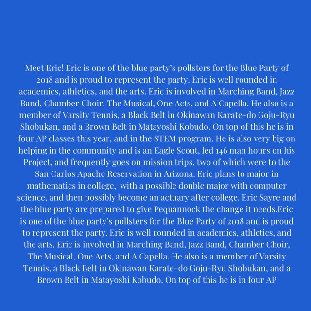 Meet Eric! 💙💎🌀🦋 #withoutadoubt #presidentofpequannock2018