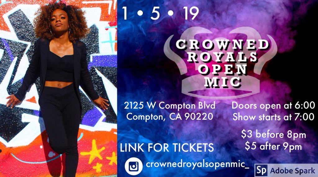 itsalexisanna's tweet photo. Looking for a place to openly create and network, come out too Crowned Royals Open Mic and enjoy a night full of love, networking, art, and unique individuals in one place π₯π₯π₯ #Openmicla #Blackcreatives #LosAngeles #AD #event #socialevents #Youngcreatives #la https://t.co/gJtub4NeTQ