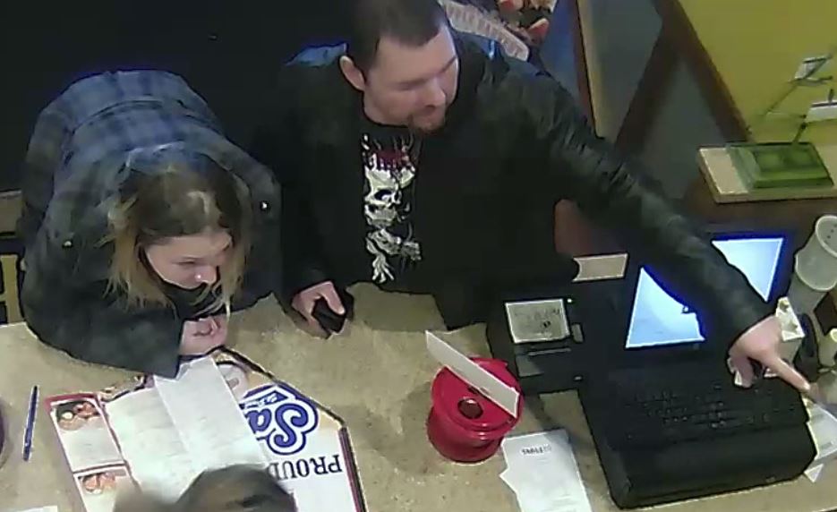 MaplewoodPolice's tweet photo. UPDATED PHOTOS from the Pizza Ranch, Salvation Army Kettle theft.  Please let us know if you know who either of these people are.  The female was not present when the kettle was stolen but was with the male earlier in the day.  Tips@maplewoodmn.gov, 651-249-2600.  Case #18033674 https://t.co/AOT2lFywrH