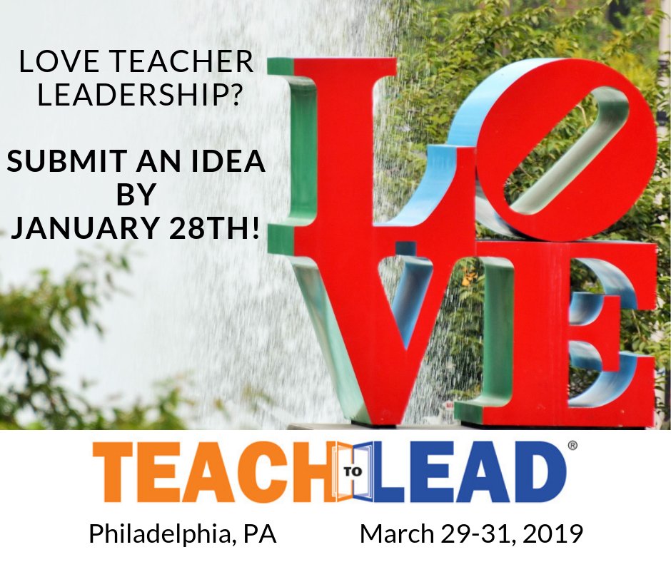 Have an innovative idea for change in your school community? Join us for the next Teach to Lead Summit in Philadelphia, PA. Submit your ideas by Jan 28. Learn more: surveymonkey.com/r/TTLPhilly #TTLSummit
