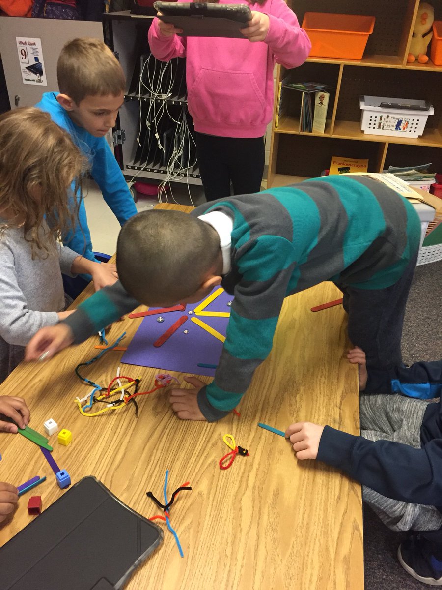 Teamwork, creativity and communication making snowflakes! <a href="/DarbyCreekElem/">Darby Creek Elem</a>