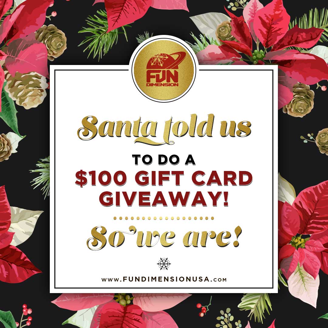 Your Christmas shopping just got made!🎁FunDimension gift cards are an amazing way to give the gift of fun! 🎉Here are some gift options for you!⁣✨LIKE &amp; SHARE for your chance to win this $100 Gift Card! ⁣-OR-⁣👉Buy a $50 gift card and get a $15 for FREE!👈⁣ #FunDimension
