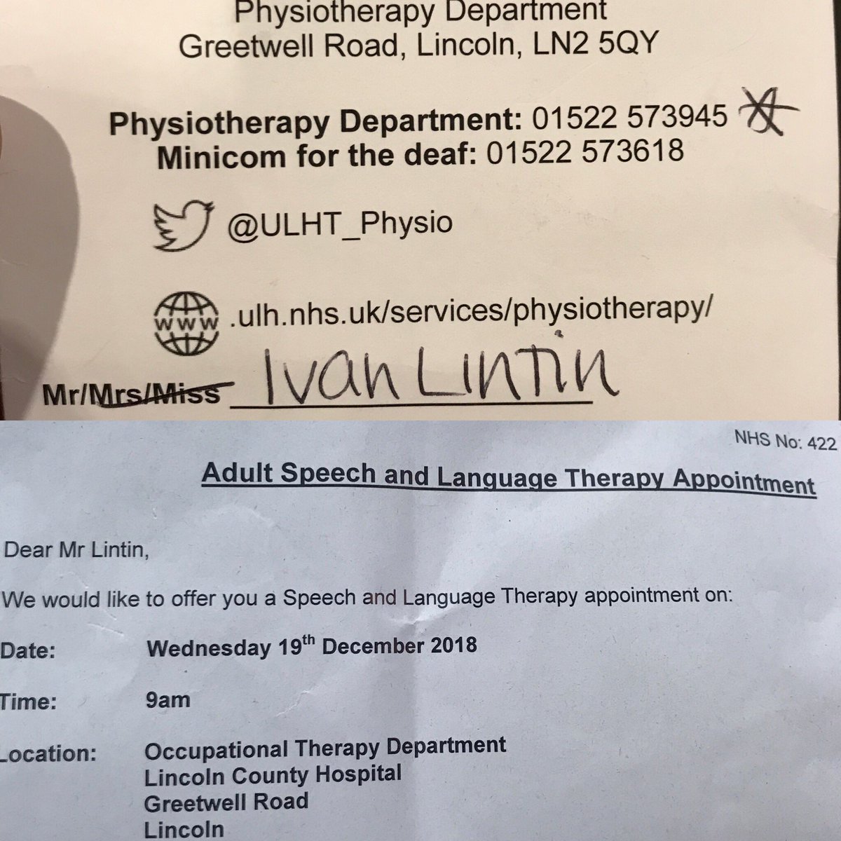 Lintinracing's tweet photo. I am a fair way away from being recovered but yesterday and today have been positive steps forward with what the physio and the speech nurse said to me.#goodcoupleofdays https://t.co/8ha9e7iMFG