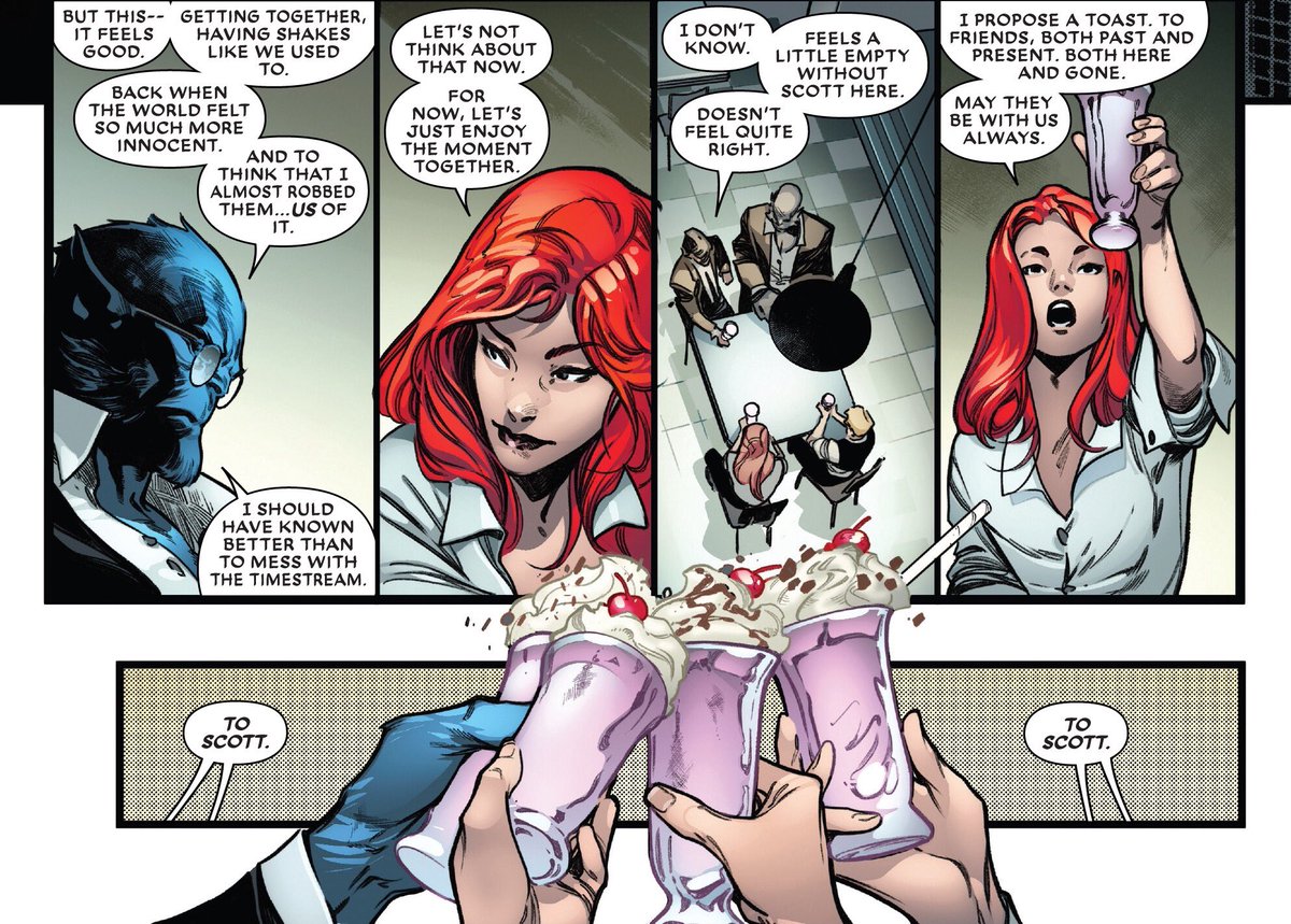 phoenixsource's tweet image. "May he be with us always"
"To Scott"
—Jean Grey in Extermination #5