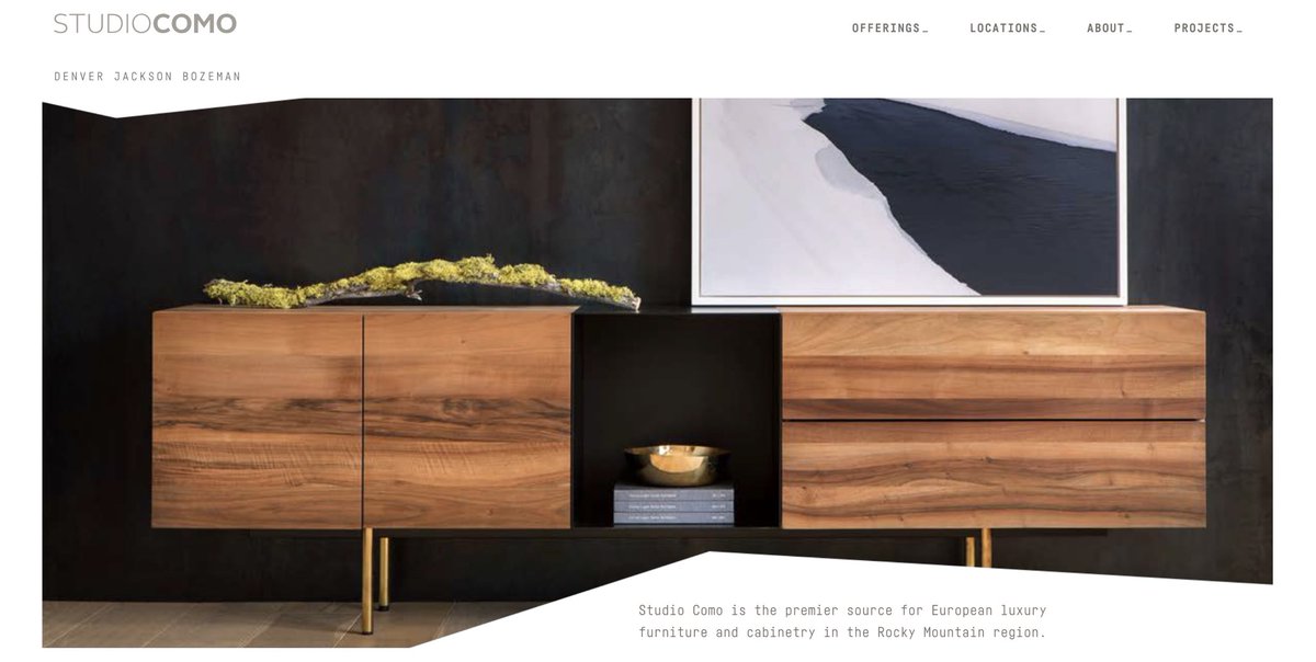 matter623185's tweet photo. We are very proud of the website we designed and recently finished developing for @StudioComo. If you love design including (and especially) European furniture design, check it out. https://t.co/taKiSKVnQS
#MATTERdesign #denverdesign #design #graphicdesign #webdesign https://t.co/iVqr4uAvnF