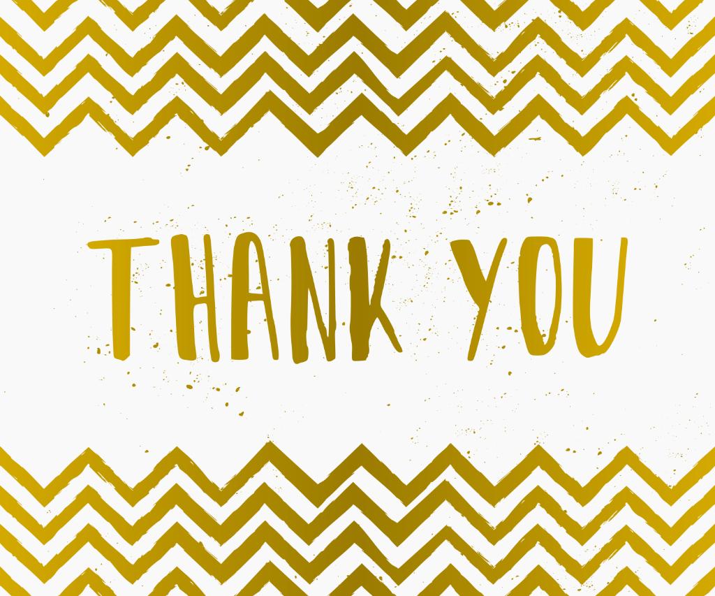 thank you in gold and chevron