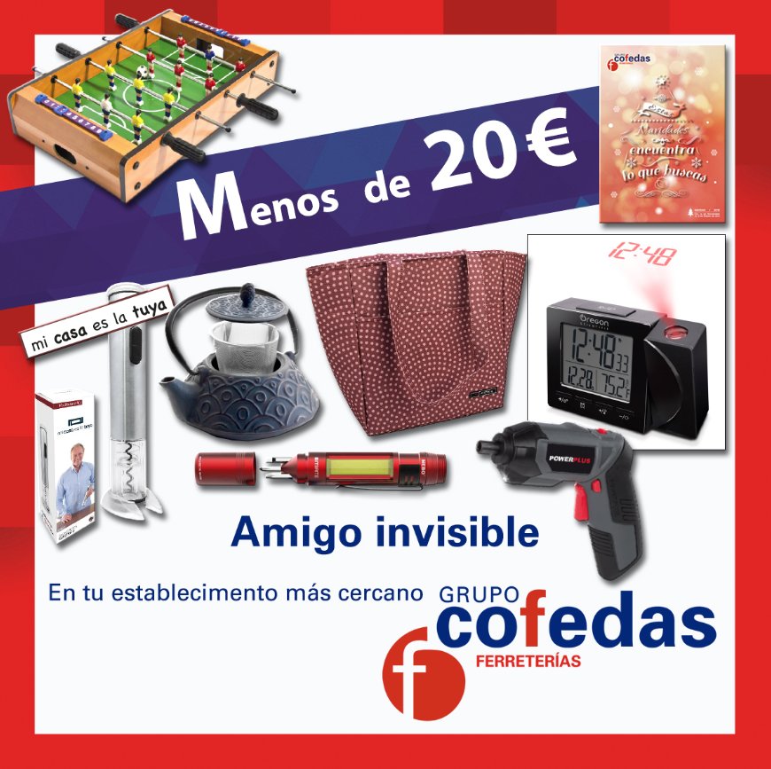 Cofedas's tweet photo. #Cofedas 🎄🎁 🎁🎁🤩

YA tienes el 🎁 #REGALO para el AMIGO INVISIBLE⁉️
Te proponemos regalos 
🎁 Menos de 6⃣€
🎁 Menos de 🔟€
🎁 y menos de 2⃣0⃣€

🙃 Este año no tienes excusa 🥰
Encuentra TODO Y MÁS en #CofedasFerreterías‼️

#Ferretería #Bricolaje #Hogar #Navidad #Decoración https://t.co/uBSR7SsFvy