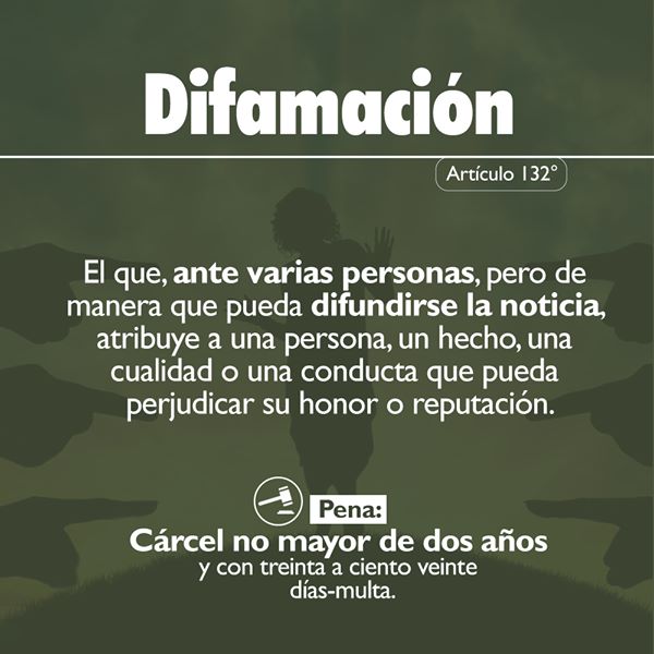 Poder_Judicial_'s tweet photo. Antes de lanzar un insulto o atribuirle a una persona una conducta que pueda perjudicar su reputación. Recuerda que #EsDelito Contra el Honor y se sanciona hasta con 2 años de cárcel. Orientación gratuita: https://t.co/xmkf8aPcOT https://t.co/S58fOCOZ3M