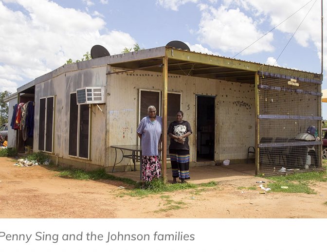 Read this short photo essay by Miriam Charlie about the experience of housing for Borroloola residents. 26 people live in this 2BR house. Imagine: chaos, lack of privacy &amp; sleep: would do your head in. 

Not a lifestyle choice. This is no choice. 

artlink.com.au/articles/4496/…