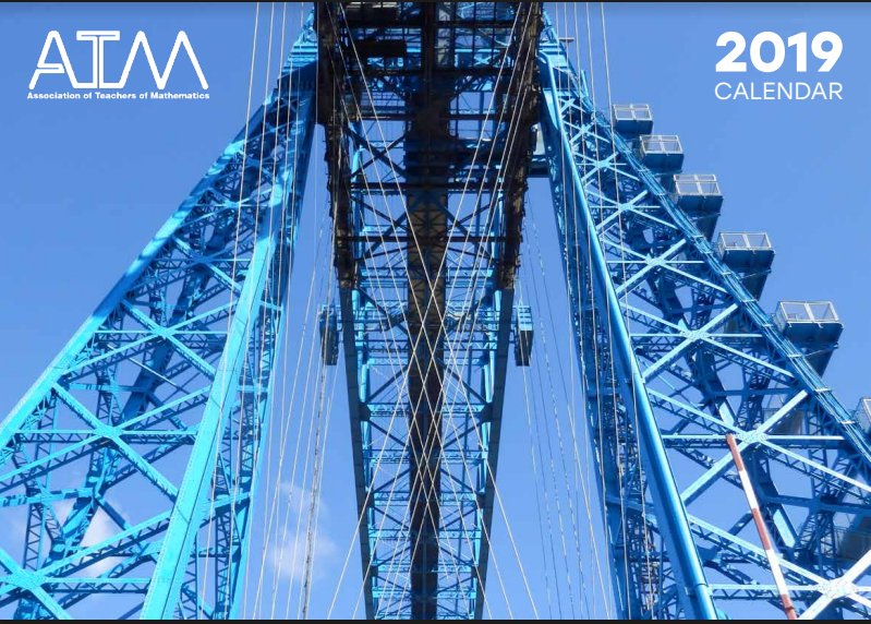 ATMMathematics's tweet image. New Year - New 2019 Calendar from ATM - full of vivid mathematical photographs, questions &amp;amp; ideas designed to promote mathematical discussion &amp;amp; thinking.   A fantastic gift idea for anyone who loves mathematical imagery.   atm.org.uk/Shop/2019-Cale… … #mathsimages #mathsquestions